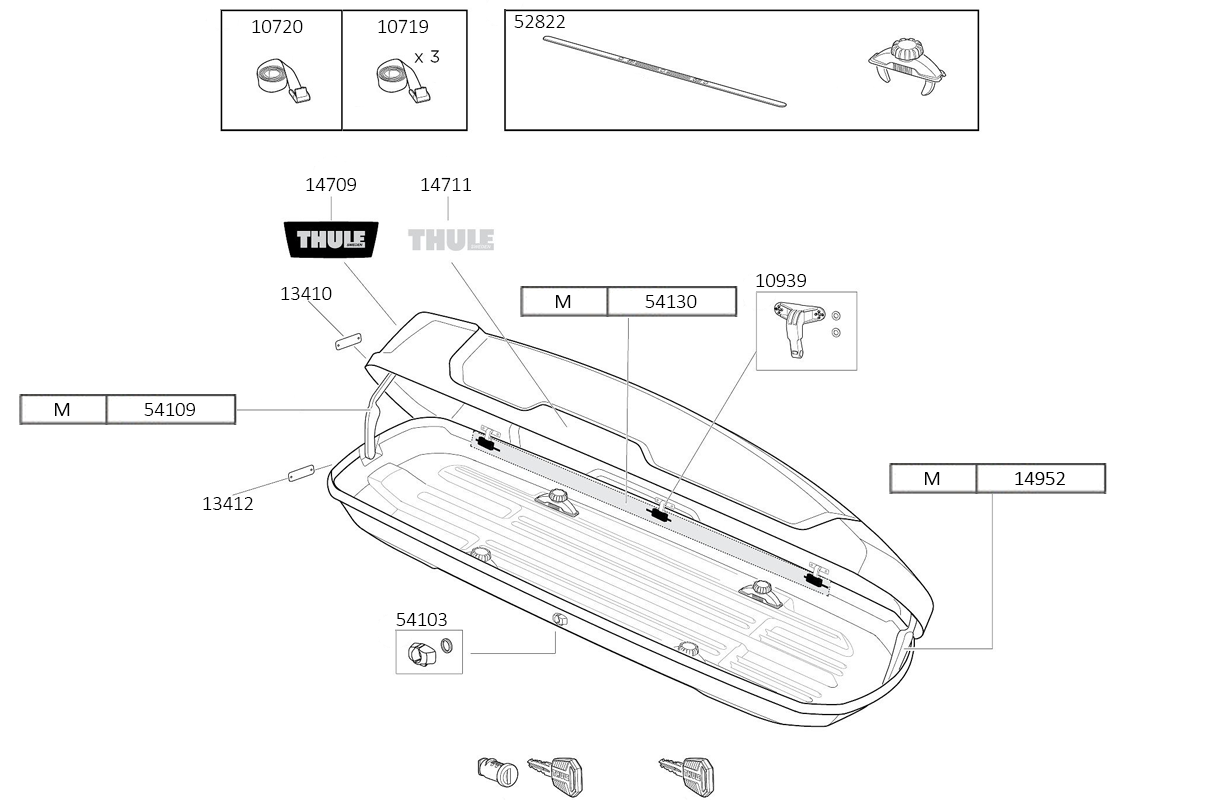 Thule Force XT M Roof Box Spare Parts