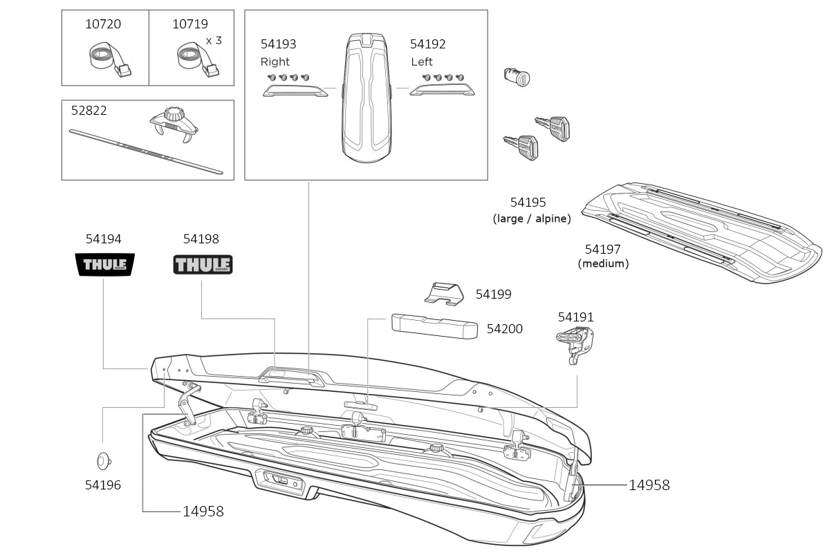 Thule Vector Roof Box Spare Parts