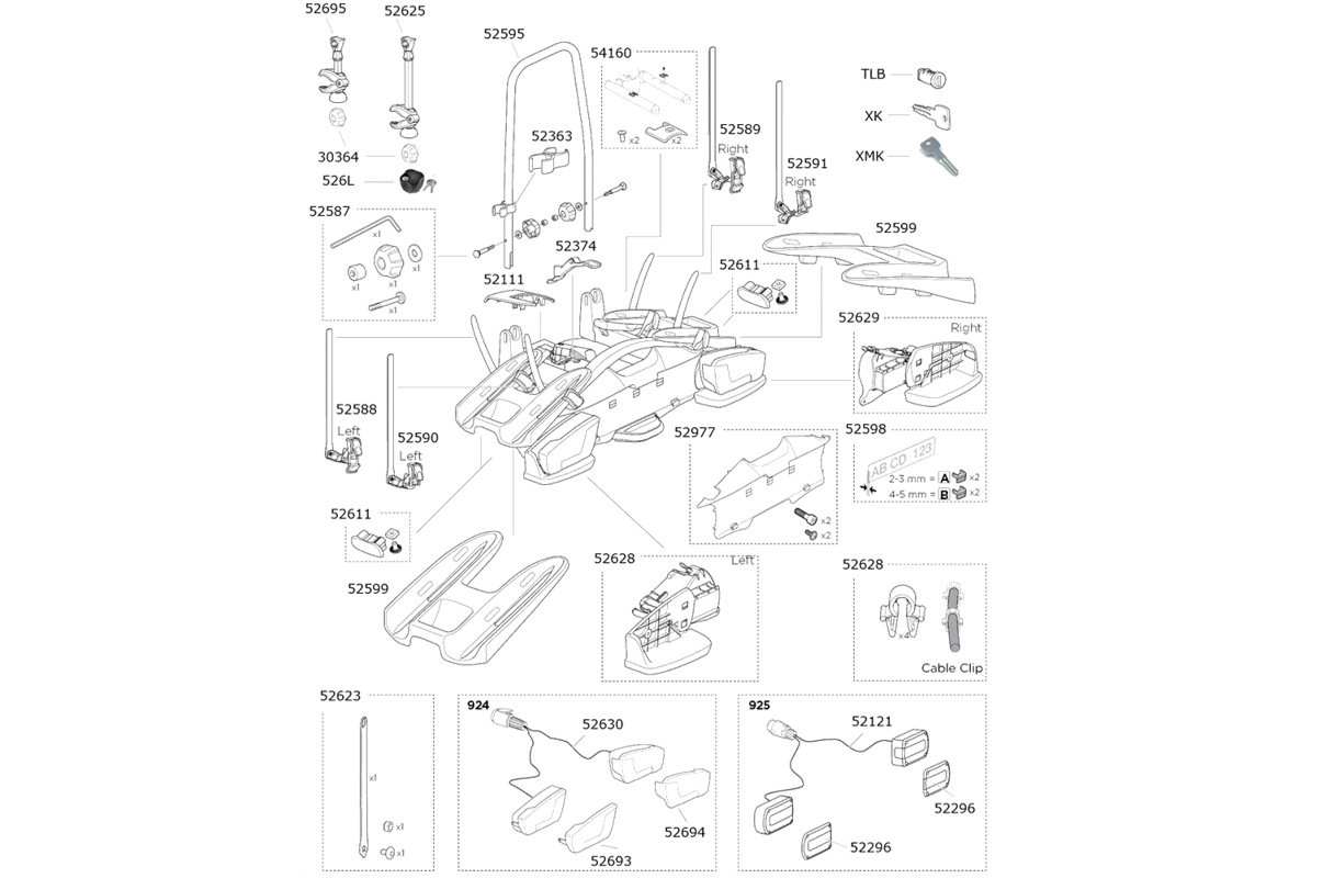 Thule VeloCompact 924 Spare Parts