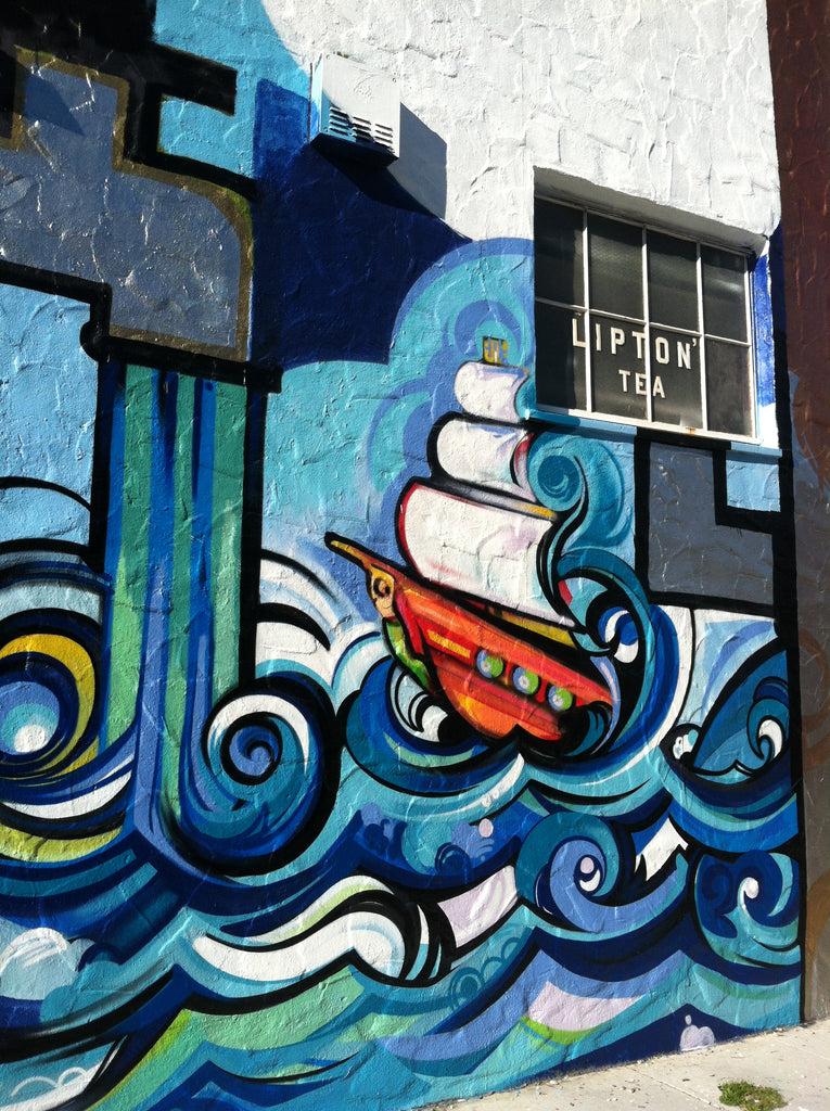 San Francisco Street Art Boat on Waves, Water Faucet