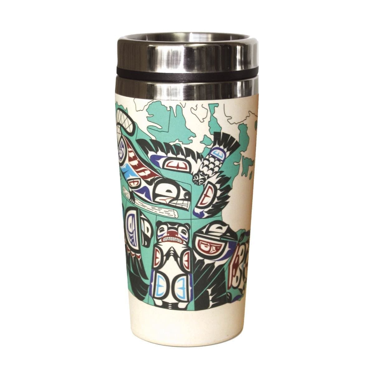 Bamboo Travel Mug Indigenous Canada By Mervin Windsor U Mista Cultural Centre