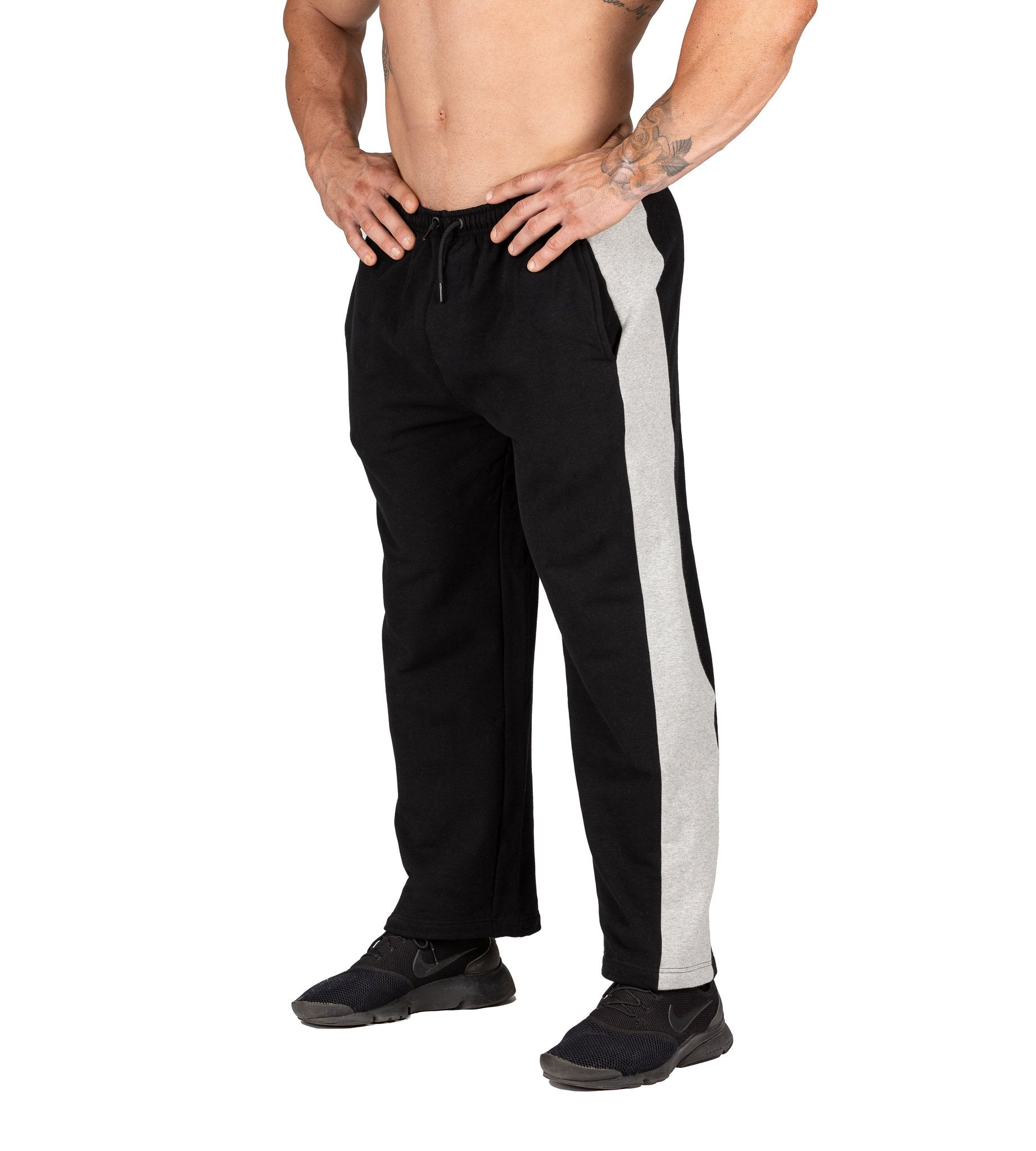 Men's Fleece Tracksuit Pants Black Bodybuilding Workout | Iron Tanks