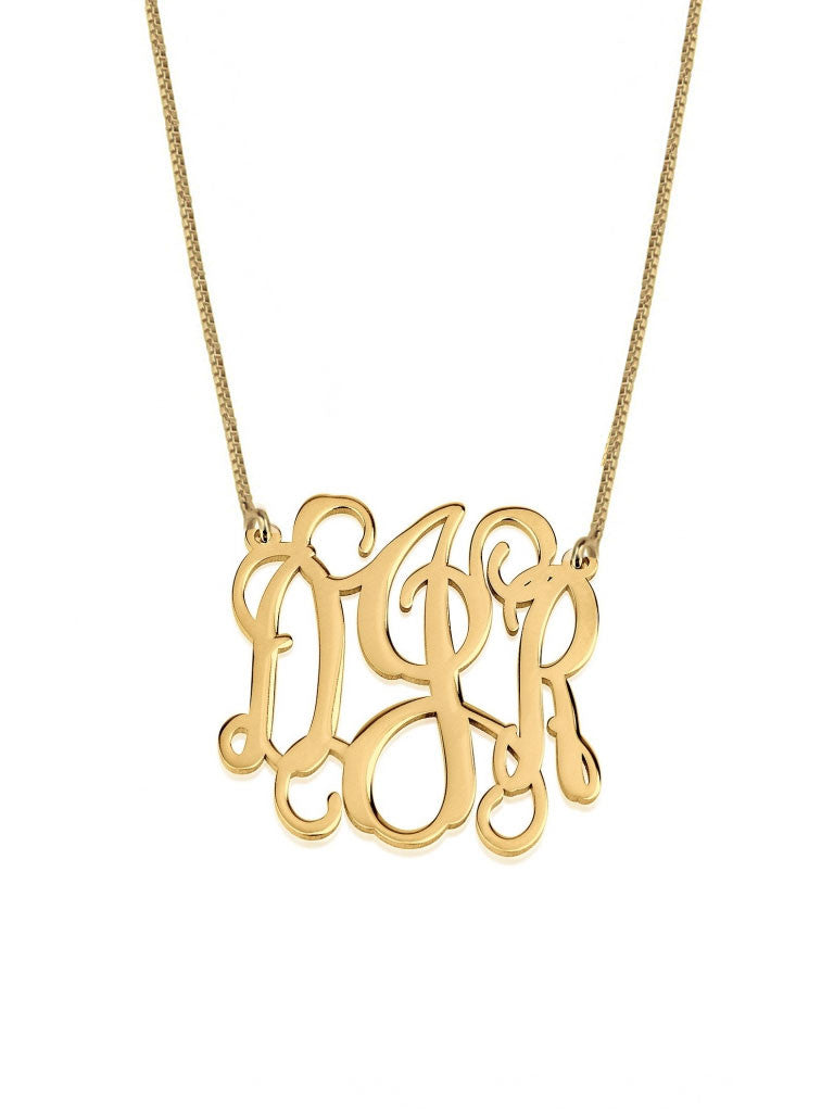 Curly Initial Custom Monogram Pendant Necklace – Olive + Piper