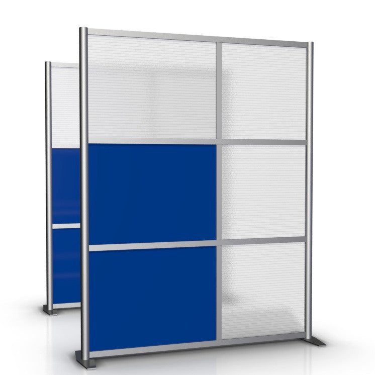 60 Wide X 75 High Office Divider Partition Wall Blue Translucent
