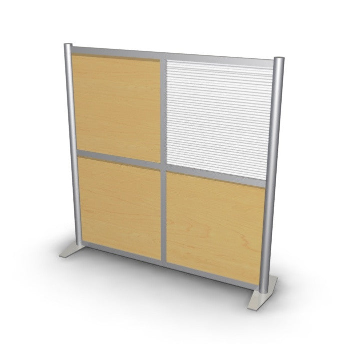 51 W X 51 H Office Divider Maple Translucent Panel