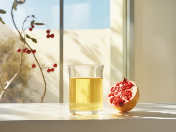 photo of glass of pomegranate seed oil