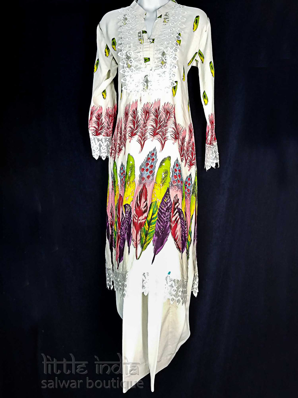 white lace salwar suit