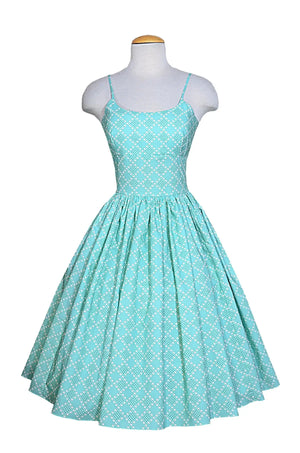Gwen Dress in Pastel Retro Green - Bernie Dexter  - Green Retro Dress