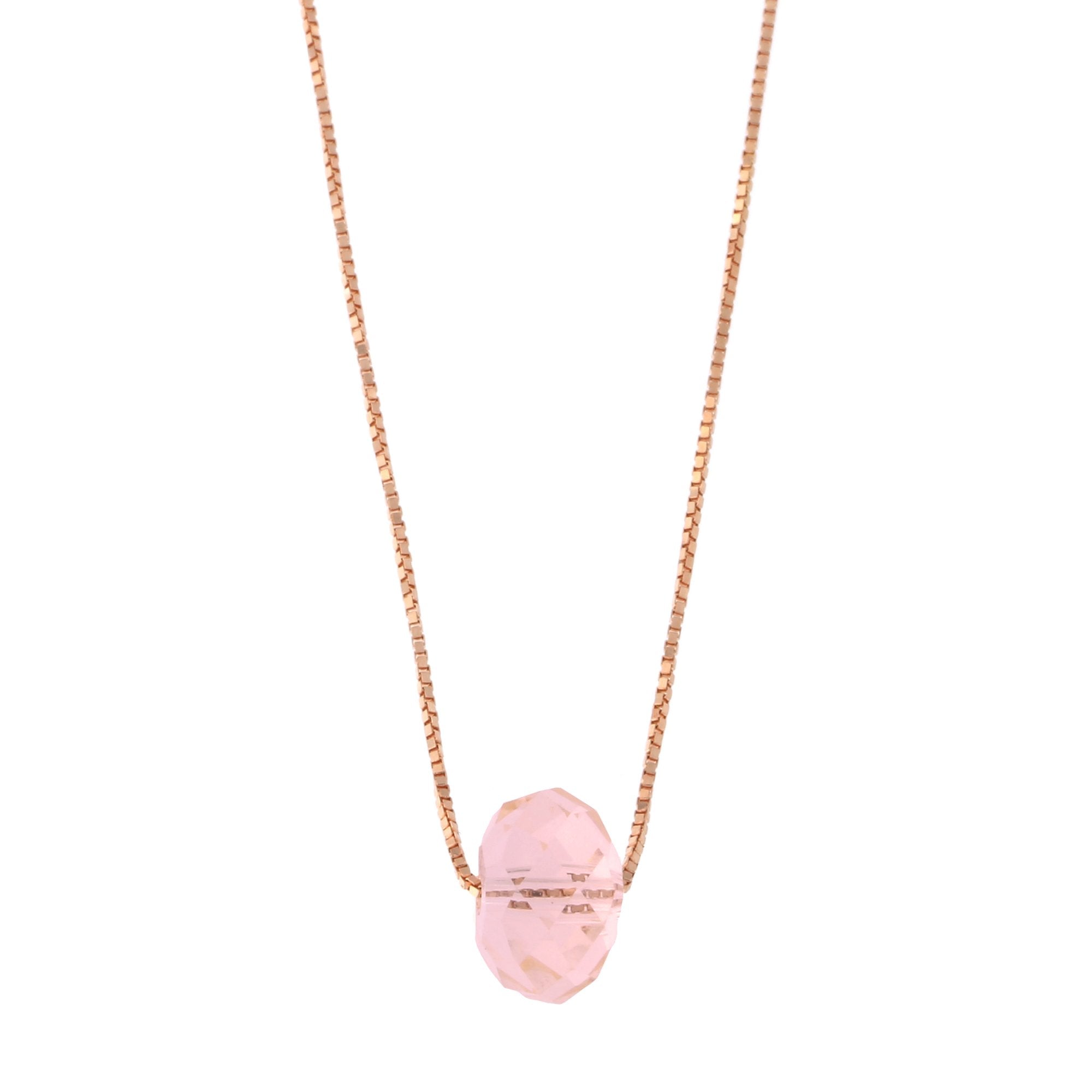 light pink crystal necklace