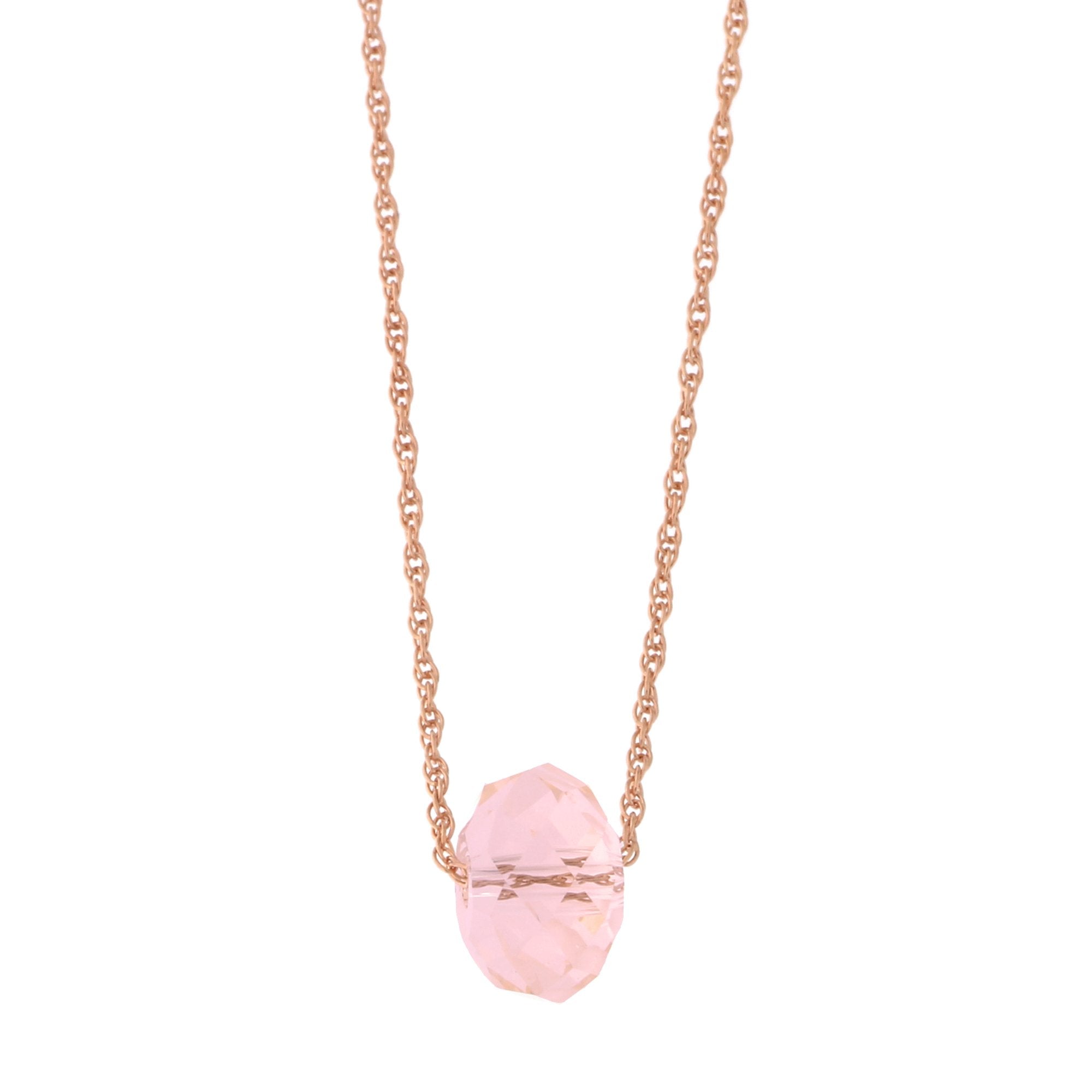 light pink crystal necklace