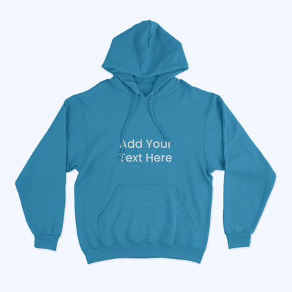 Blue Hoodie With Text