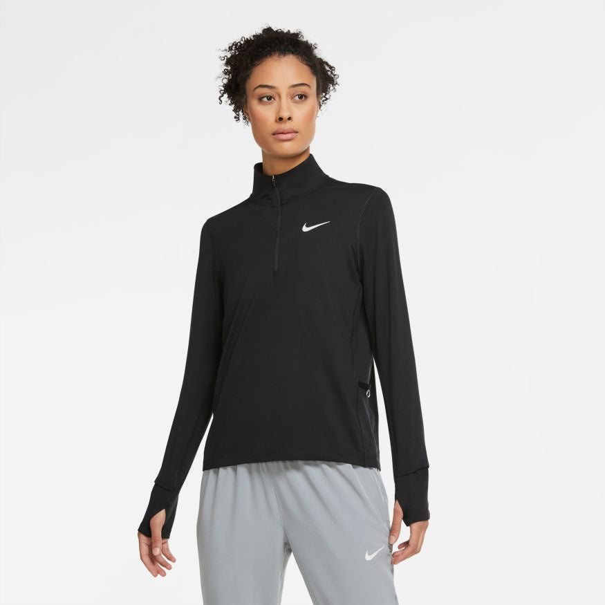 NIKE WOMENS ELEMENT RUNNING TOP HALF ZIP | BLACK – Taskers Sports