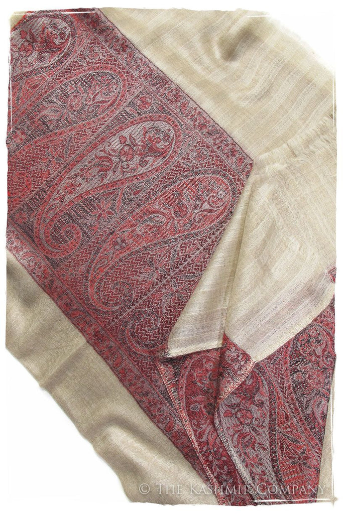 Jacquard Frontiere Rouge Taupe Cashmere Scarf — Seasons by The Kashmir ...