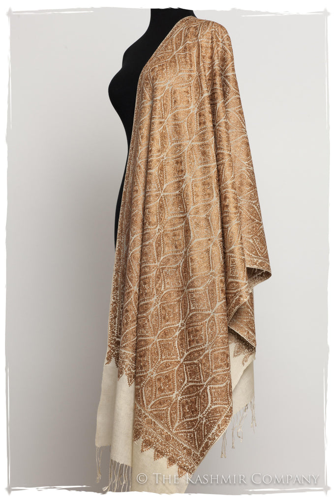 The Célébration Fabuleuse Gold Shawl — Seasons by The Kashmir Company