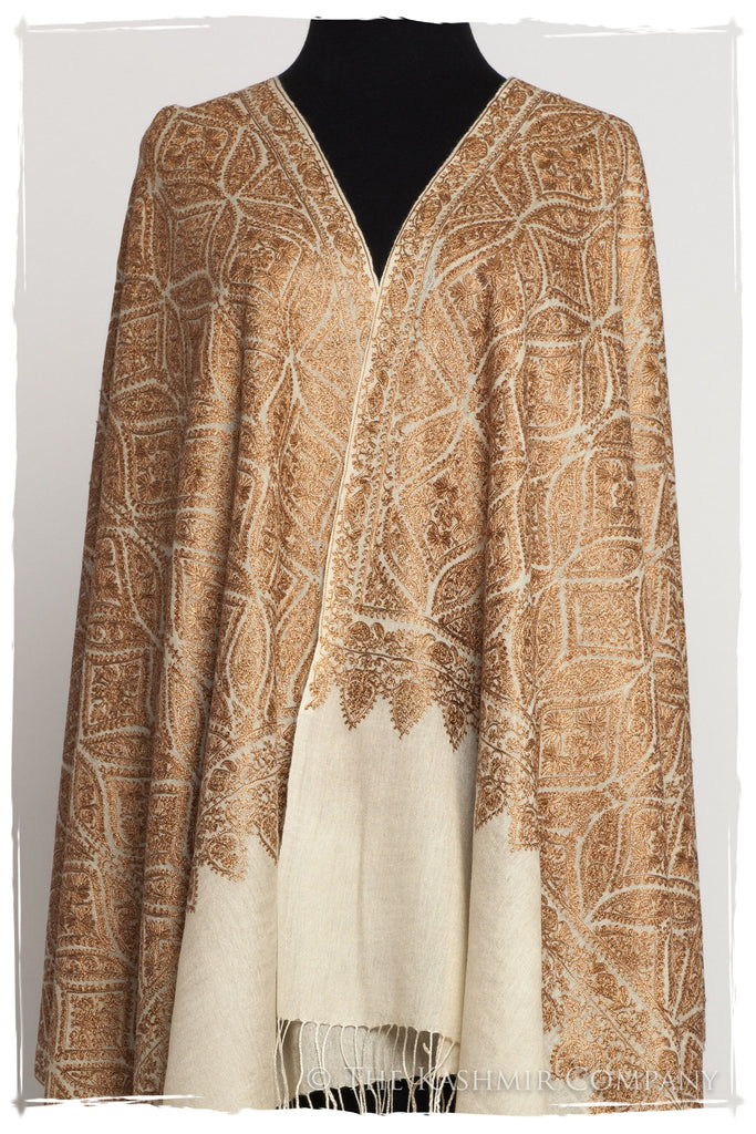 The Célébration Fabuleuse Gold Shawl — Seasons by The Kashmir Company