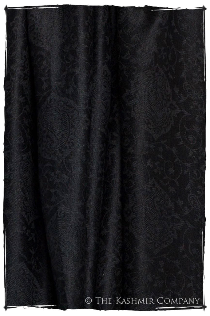 Noir Jacquard Paisley Silk Scarf / Shawl — Seasons by The Kashmir Company