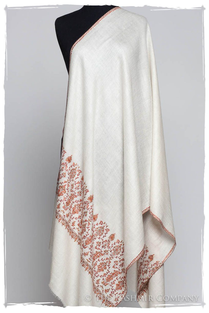 Mughal Ivoire de Jardin Frontière L'amour Soft Cashmere Scarf/Shawl ...