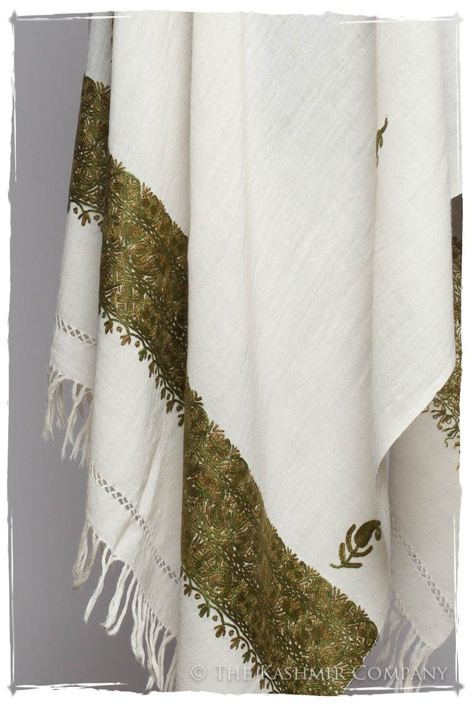 Cyprès Trois Frontières Ivoire Gift Shawl — Seasons by The Kashmir Company