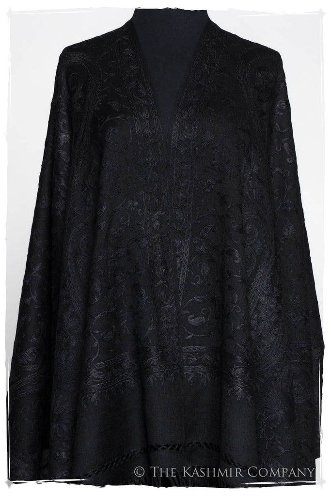 Onyx Bijou Royale Paisley Noir Shawl — Seasons by The Kashmir Company