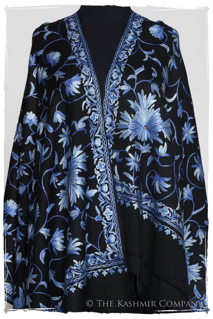 Bleu Jardin à Giverny Notre Dame Shawl — Seasons by The Kashmir Company