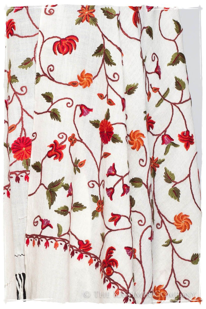 Sharon Jardin Antoinette ivoire Shawl — Seasons by The Kashmir Company