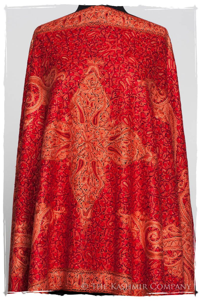 Flame Scarlet Paisley Antiquaires Shawl — Seasons by The Kashmir Company