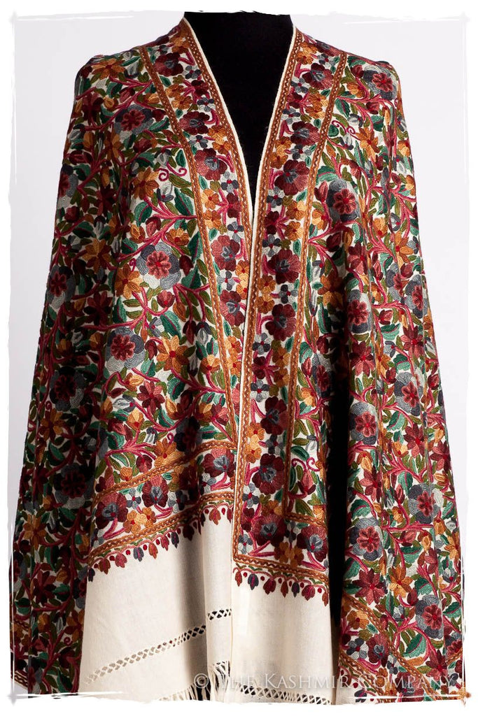 Jardin en fin de Soirée Antiquaires Shawl — Seasons by The Kashmir Company