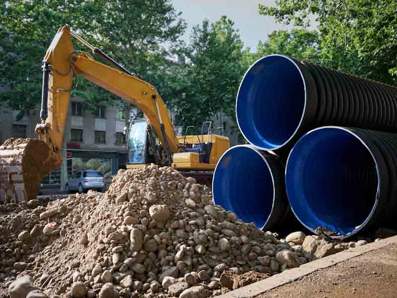 Large Pipes at Jobsite