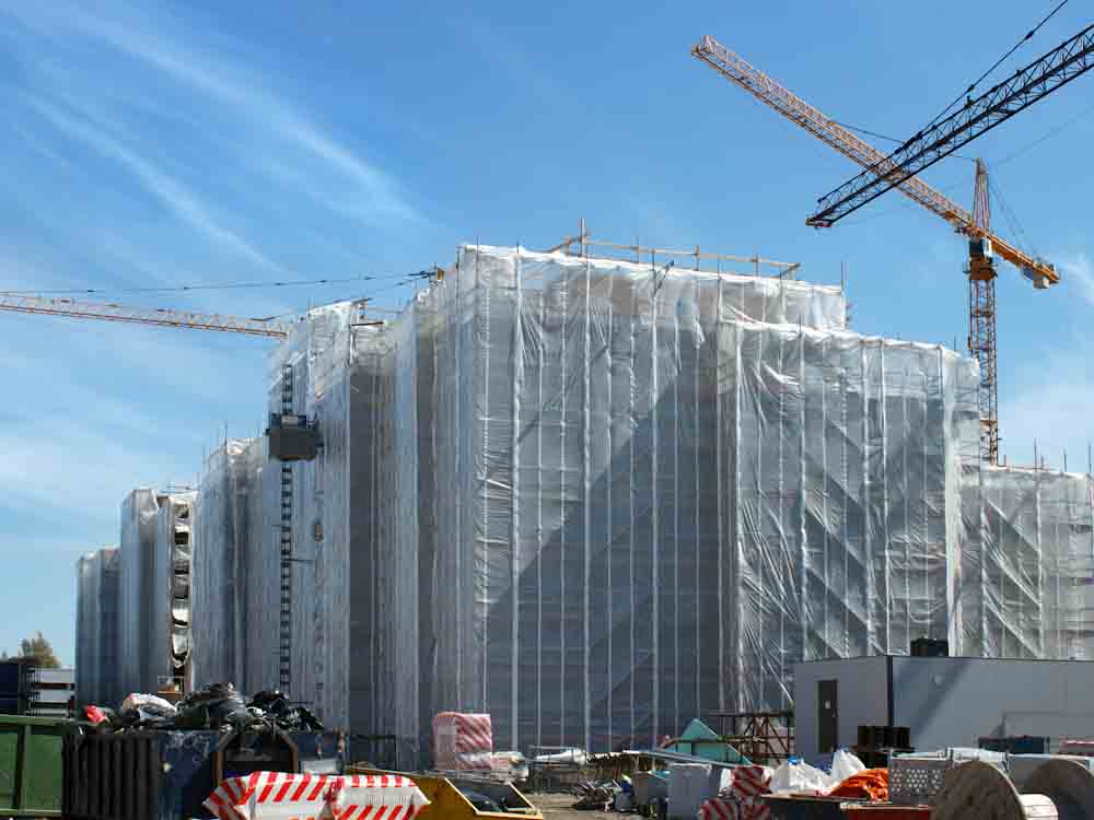 Plastic Sheeting on Construction Site