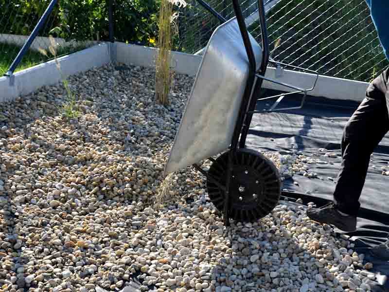 Putting Gravel on Geotextile Fabric