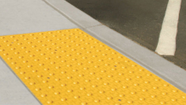 Surface Mount Truncate Domes at curb crosswalk