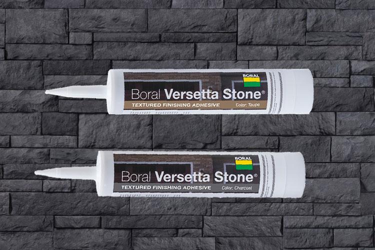 Versetta Stone Finishing Adhesive Charcoal and Taupe