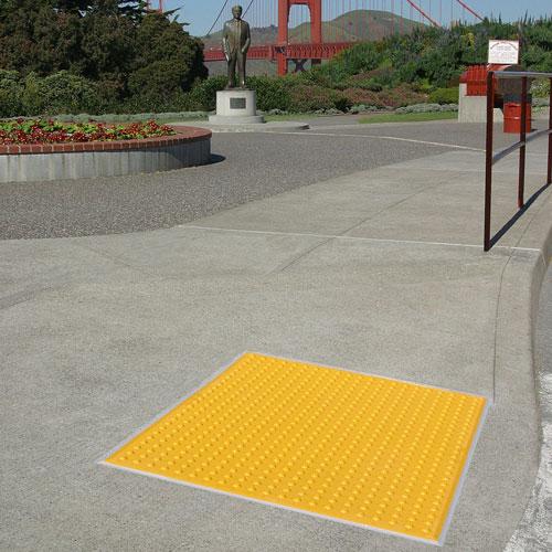 Surface Applied Detectable Warning surface Access Tile federal yellow