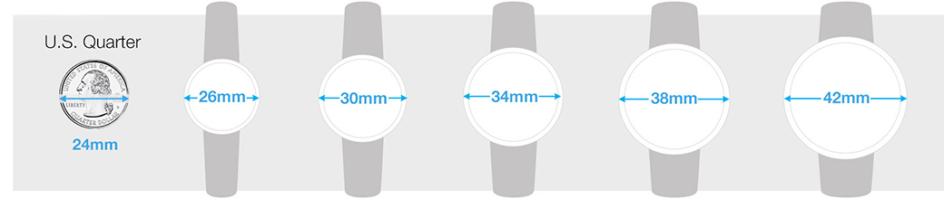 womens watch size guide