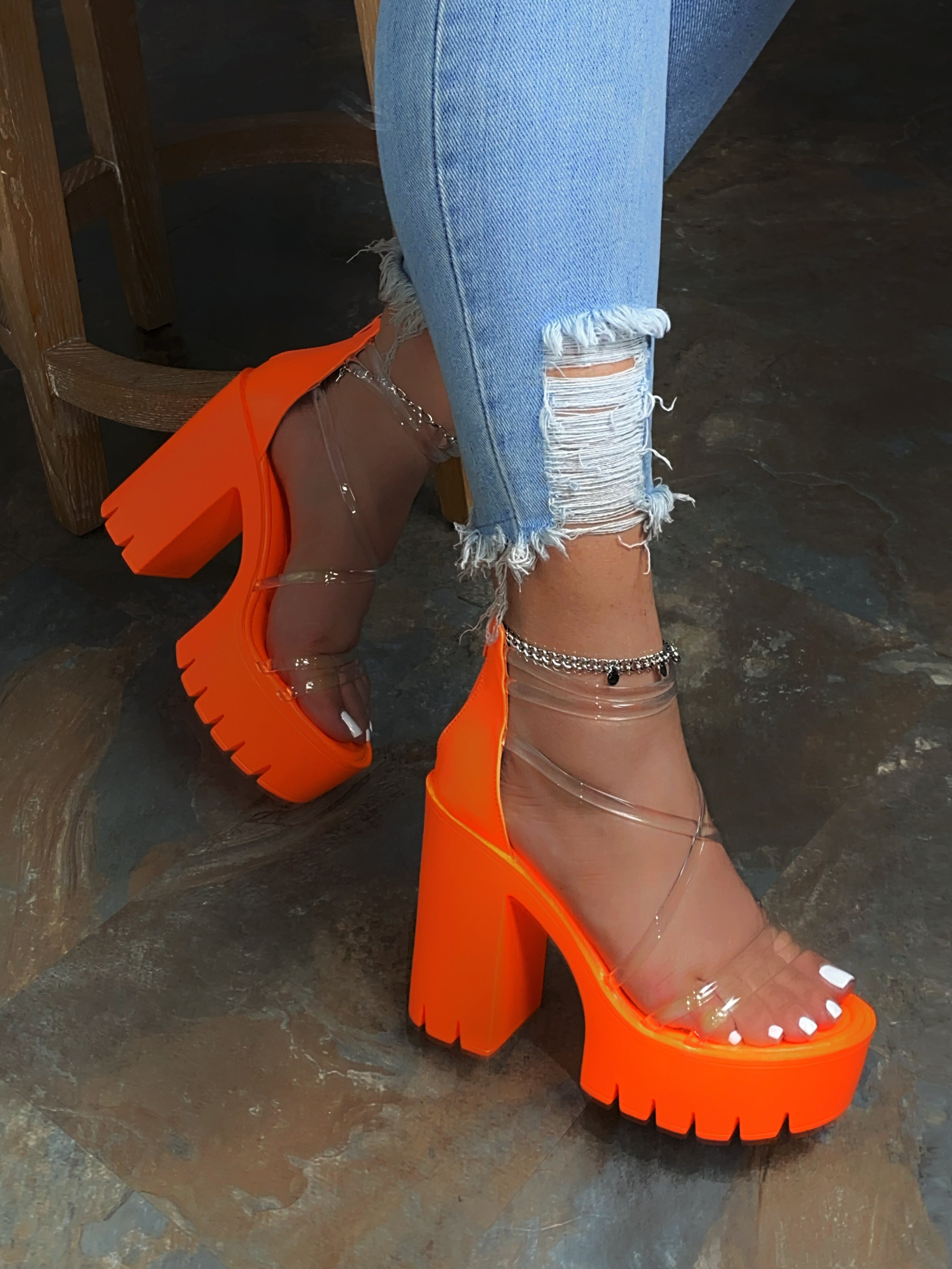 orange heels