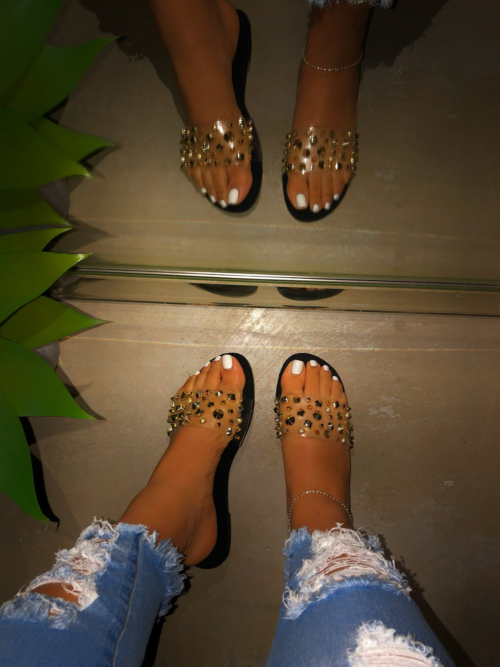 studded footwear