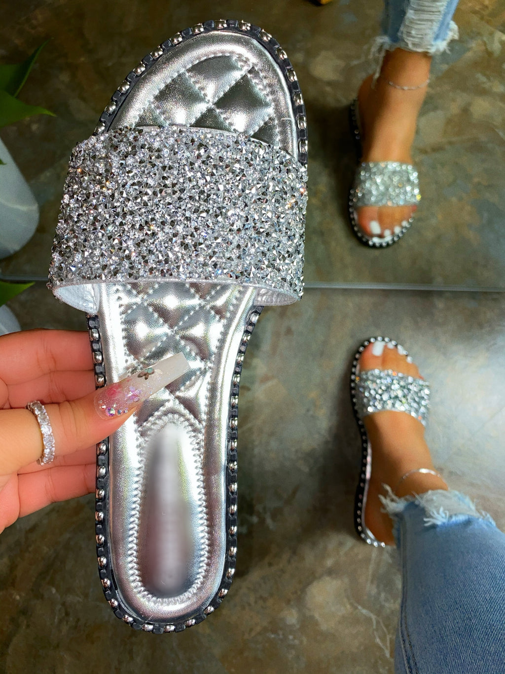 lunar sandals silver