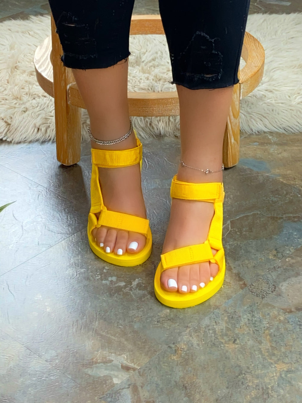 Reese Velcro Sandals - Yellow 