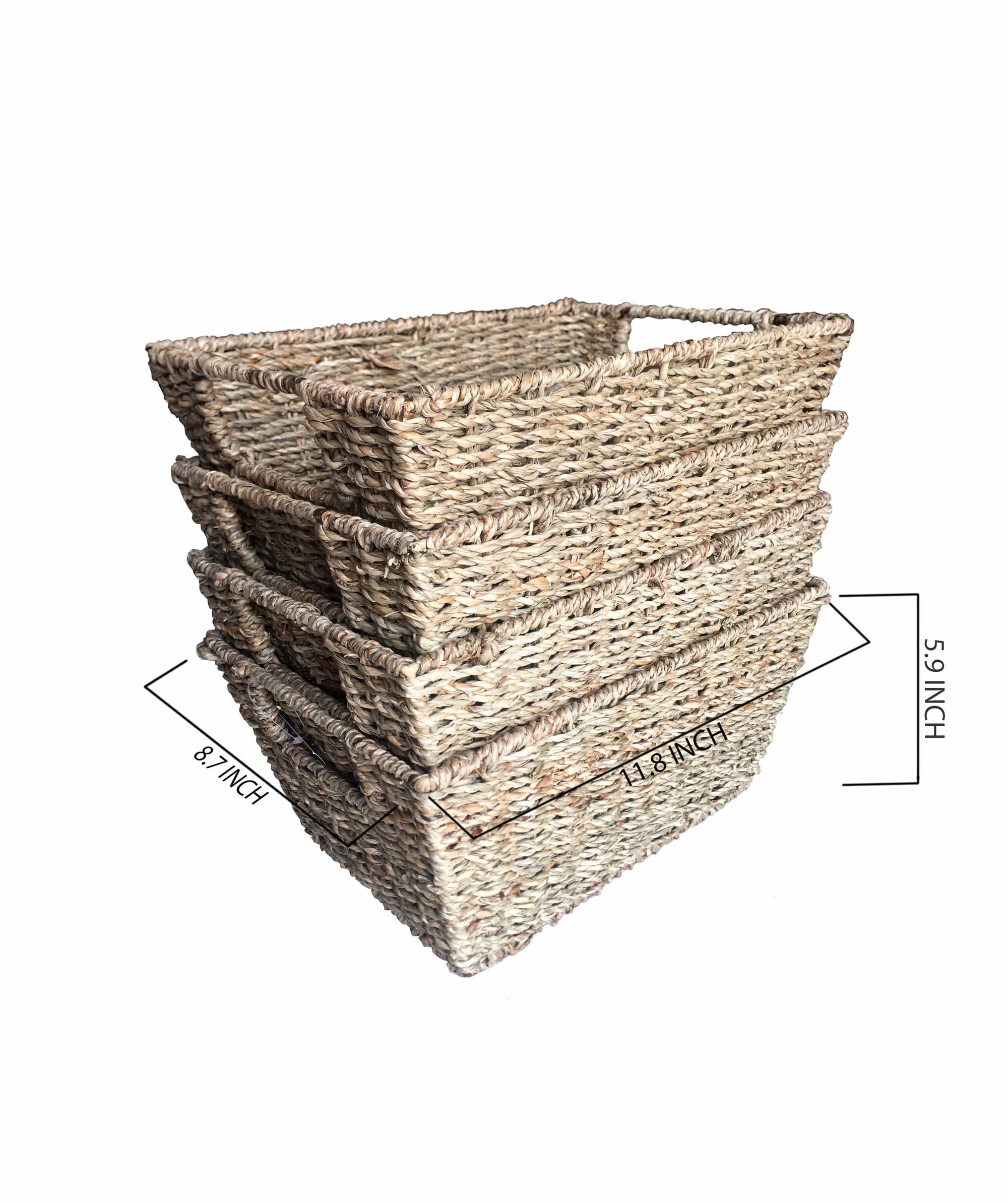 Wicker Trapezoid Storage Baskets | Shelving Bin Closet ...