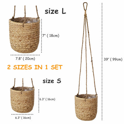 woven hanging plant pots with waterproof interior plastic coating for made terra macrame basket pattern free