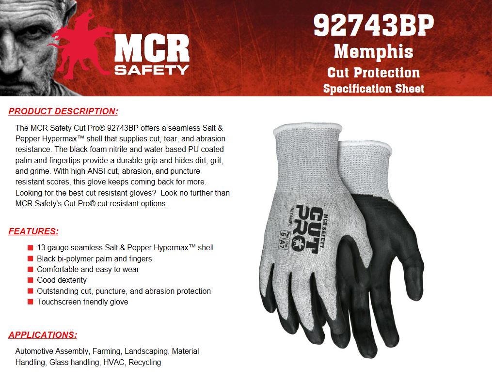 ANSI/ISEA 105-2016 A7 PU Coated CR Gloves