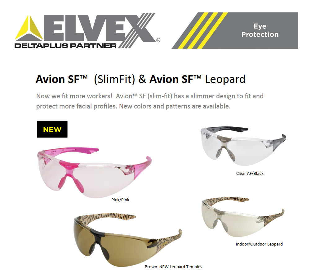 Elvex Avion Slim Fit Clear Lens With Pink Frame Sg 18c Slim Pink 1 P — Asa Safety Supply