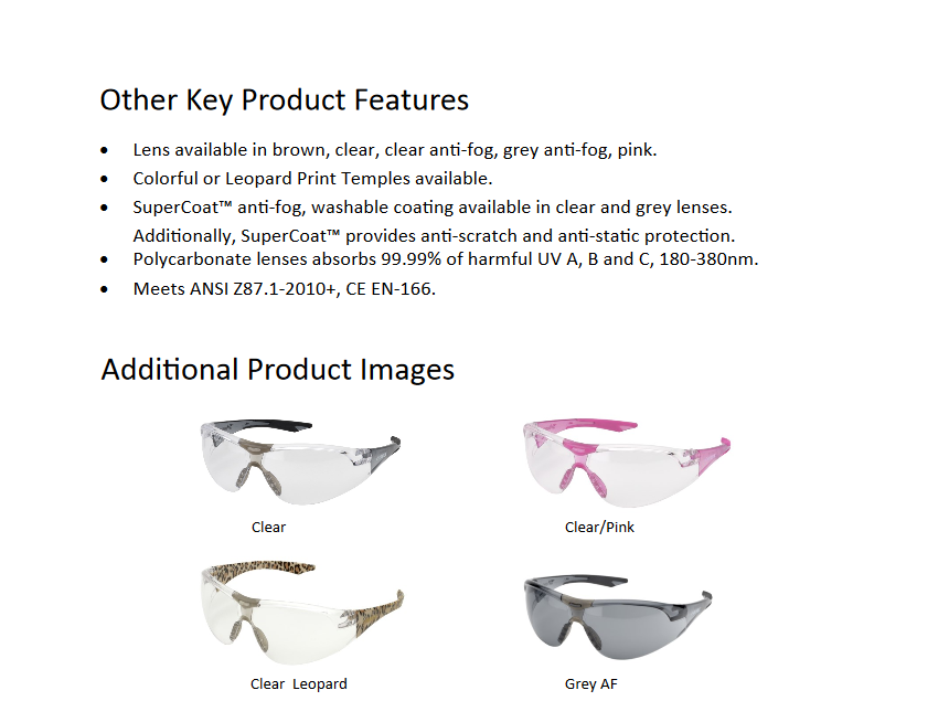 Elvex Avion Slim Fit Clear Lens With Pink Frame Sg 18c Slim Pink 1 P — Asa Safety Supply