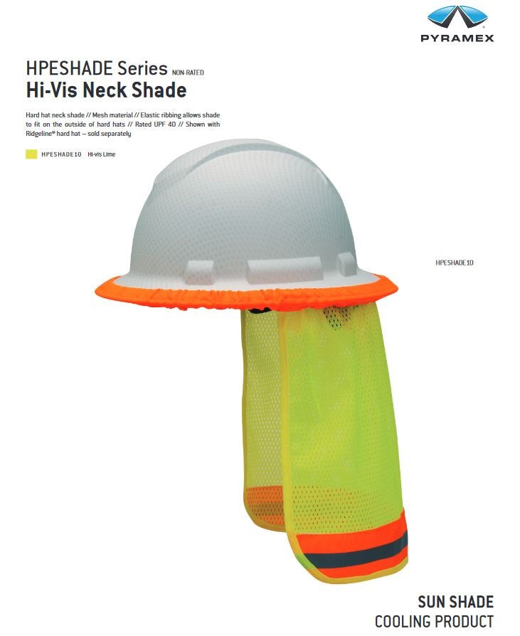 Pyramex HPESHADE10 Hi-Vis Yellow Hard Hat Neck Shade — BHP Safety