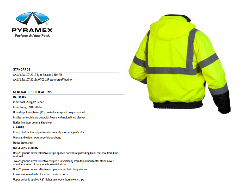 Pyramex Hi-Vis Safety Reflective Bomber Jacket with Zip Out Polar Fleece  Liner eBay
