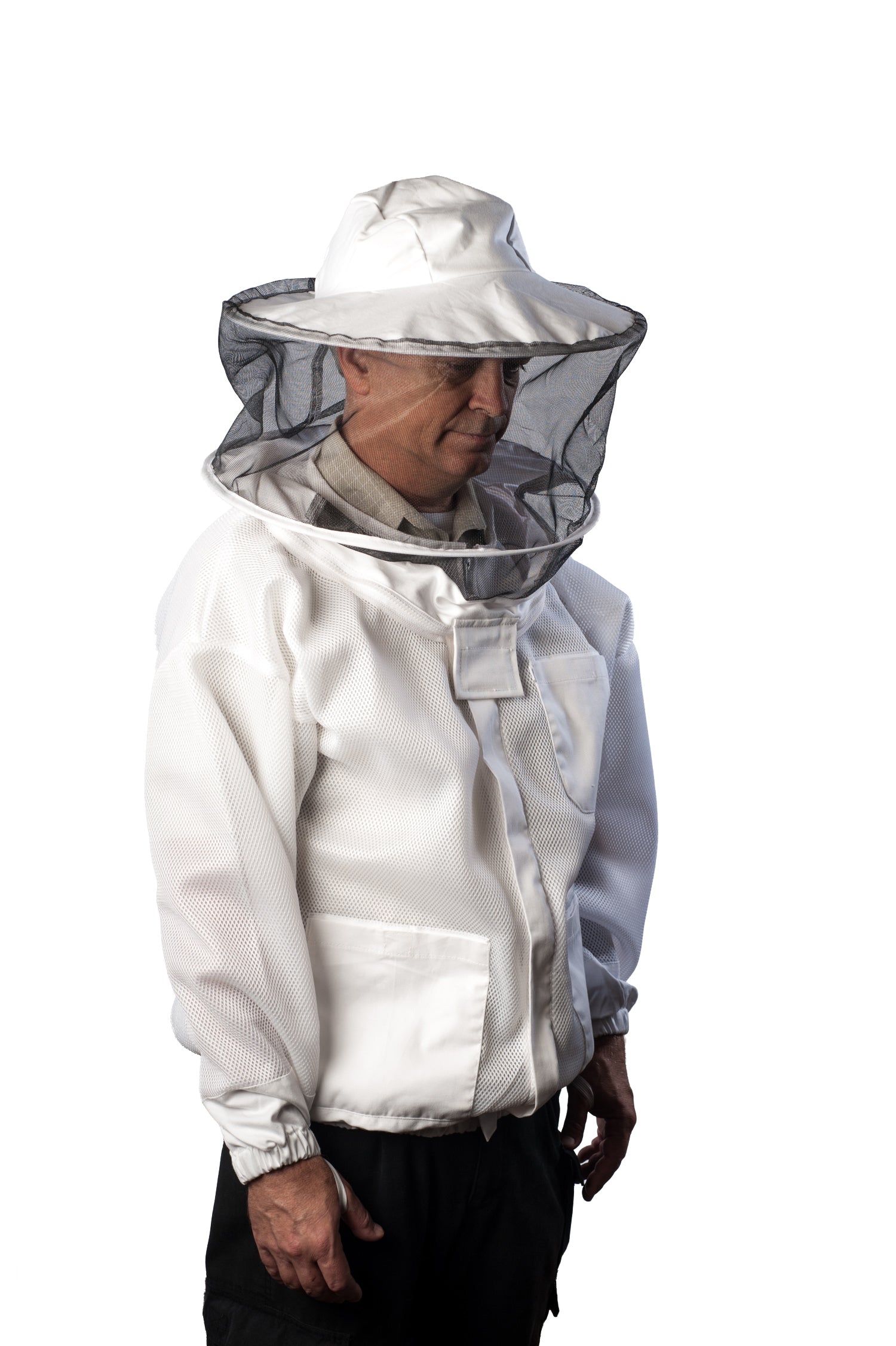 Ventilated Ultralight Bee Jacket with  Round Veil  For Beekeepers - Small