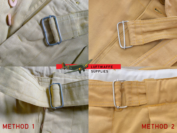 The right and wrong way of attaching Luftwaffe friction buckles