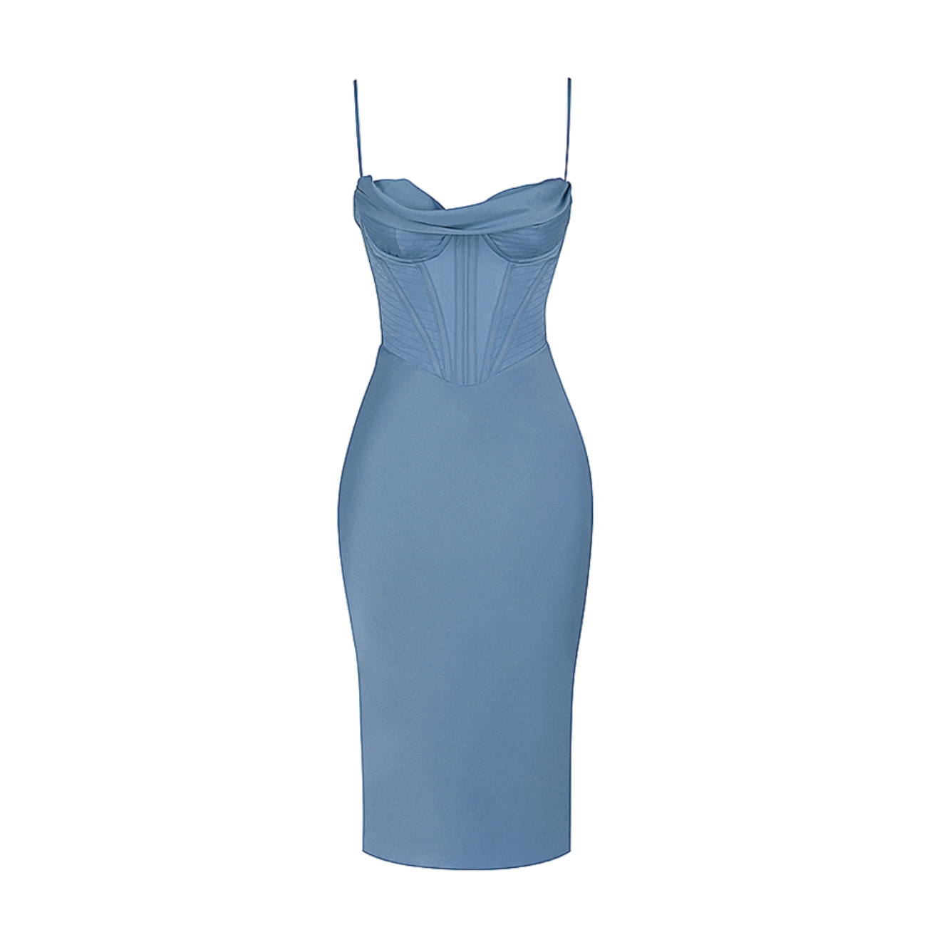 Blue corset midi dress – MUSSECCO