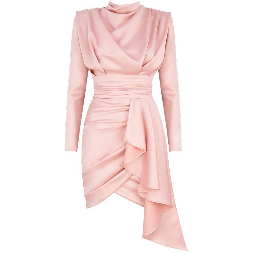 SATIN DRAPED DRESS – MUSSECCO