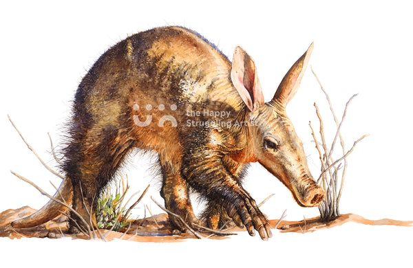 modern painting of aardvark by the happy struggling artist